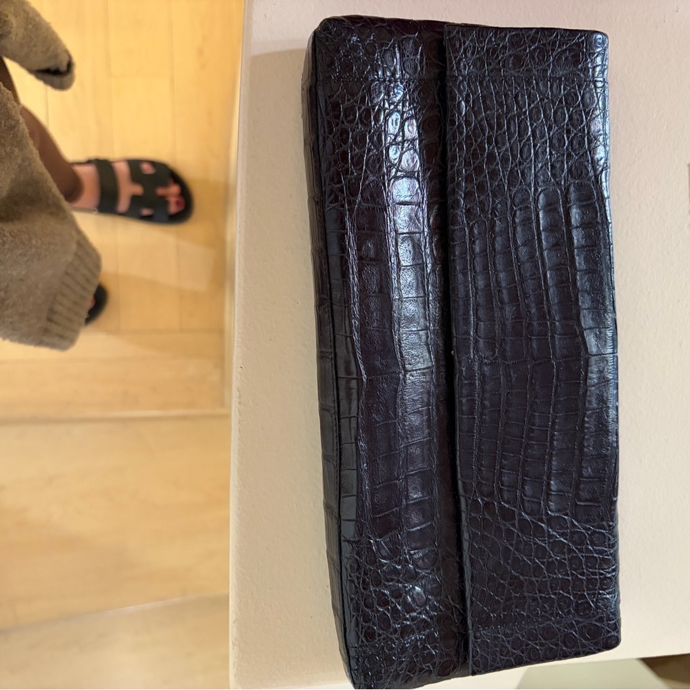 Nancy Gonzalez Dark Crocodile Clutch